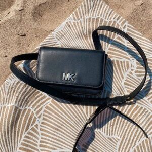 Black leather Belt Bum bag Size S